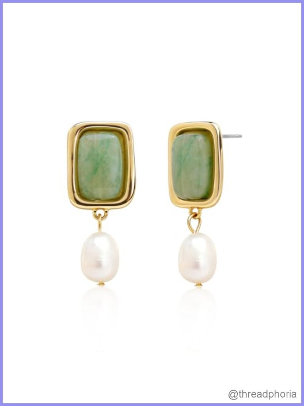Chunky Green Aventurine Dangle Earrings Hypoallergenic Nickel Free Lever Back